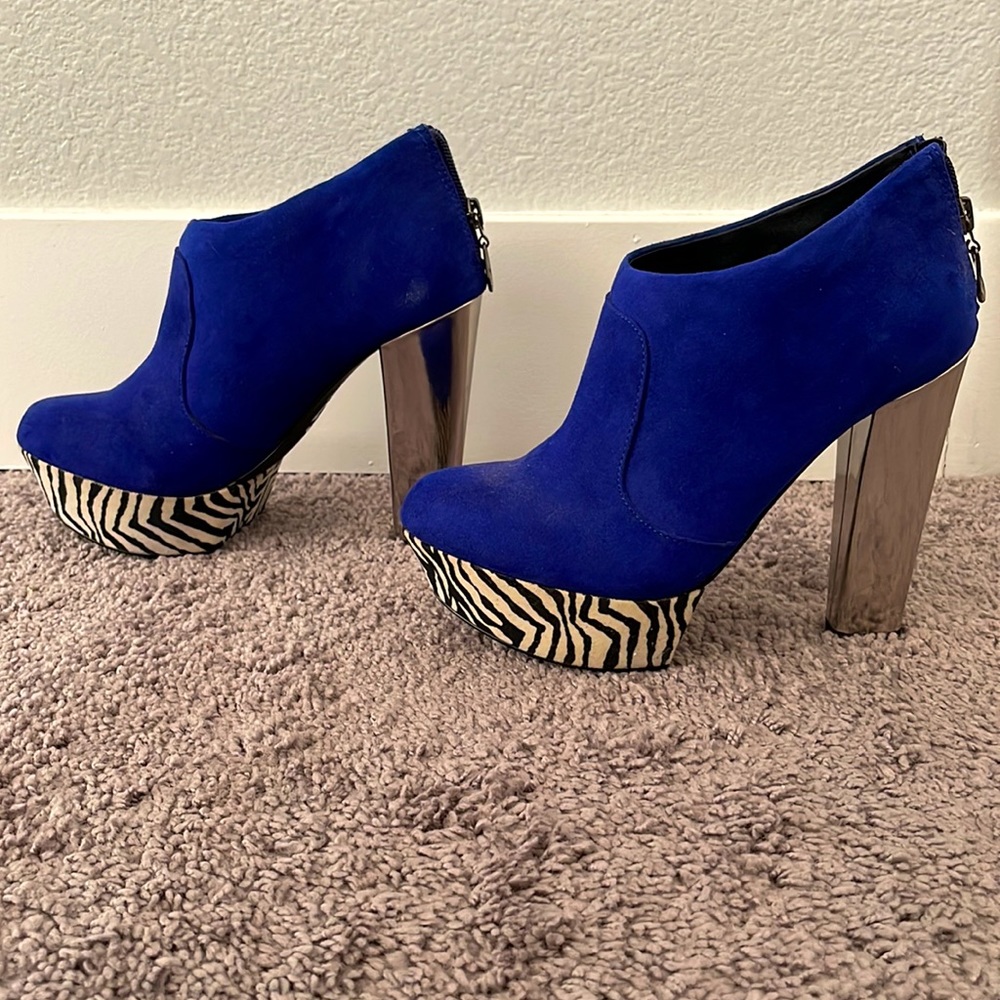 70s Suede Royal Blue Platforms